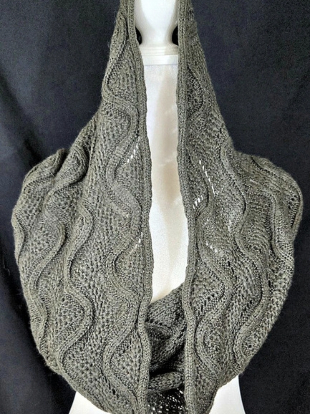 Gray Textured Knit Wrap#762